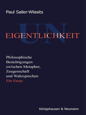 cover image of Uneigentlichkeit